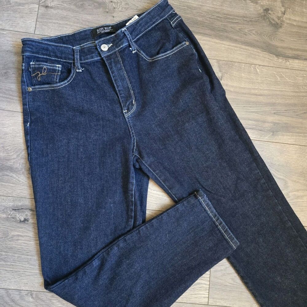 Judy Blue High Rise Mom Jeans 9/29 Dark Wash Straight Leg Stretch Denim JB88273